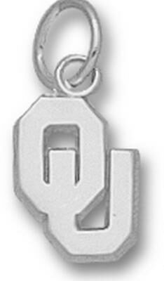 Oklahoma Sooners New "OU" 3/8" Charm - Sterling Silver Jewelry