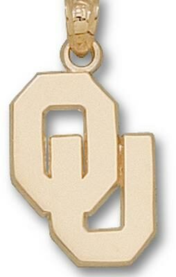 Oklahoma Sooners New "OU" 5/8" Pendant - 14KT Gold Jewelry