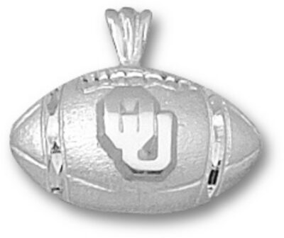 Oklahoma Sooners New "OU Football" Pendant - Sterling Silver Jewelry