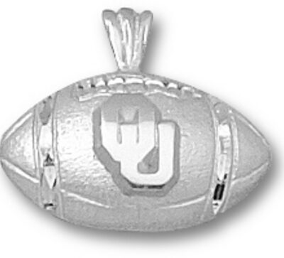 Oklahoma Sooners New "OU Football" Pendant - Sterling Silver Jewelry