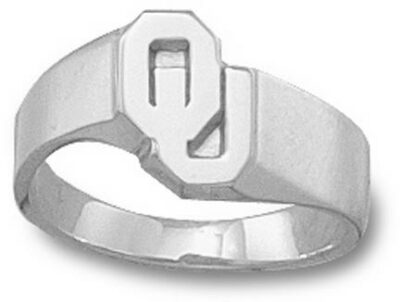 Oklahoma Sooners "OU" 3/8" Ladies' Ring Size 6 1/2 - Sterling Silver Jewelry