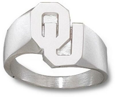 Oklahoma Sooners "OU" 5/8" Men's Ring Size 10 1/2 - Sterling Silver Jewelry