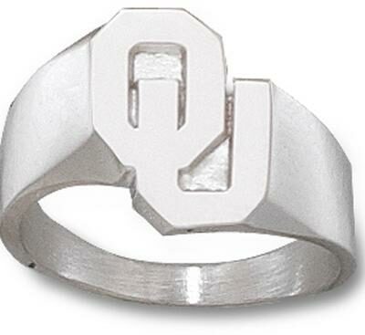 Oklahoma Sooners "OU" 5/8" Men's Ring Size 10 1/2 - Sterling Silver Jewelry