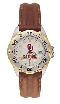 Oklahoma Sooners "OU OKLA" All Star Watch with Leather Band - Women's