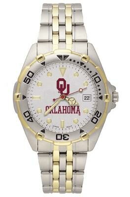 Oklahoma Sooners "OU OKLA" All Star Watch with Stainless Steel Band - Men's