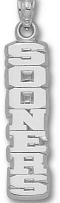 Oklahoma Sooners Vertical "Sooner" 1" Pendant - Sterling Silver Jewelry