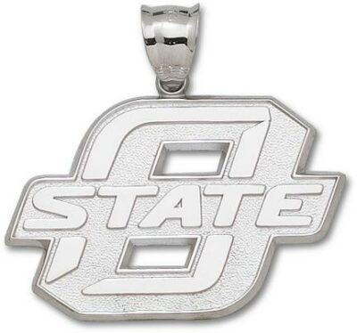 Oklahoma State Cowboys Giant 1 7/8" W x 1 1/4" H "O State" Pendant - Sterling Silver Jewelry