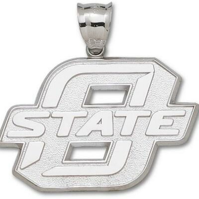 Oklahoma State Cowboys Giant 1 7/8" W x 1 1/4" H "O State" Pendant - Sterling Silver Jewelry