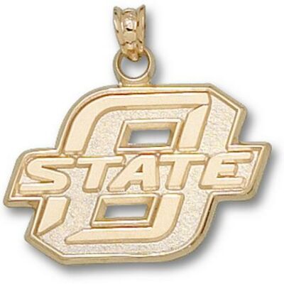 Oklahoma State Cowboys New Block "O State" 5/8" Pendant - 14KT Gold Jewelry