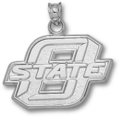 Oklahoma State Cowboys New Block "O State" 5/8" Pendant - Sterling Silver Jewelry