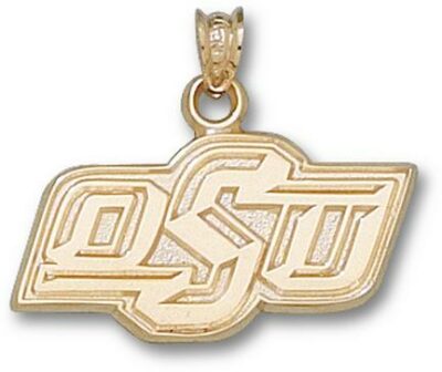 Oklahoma State Cowboys "OSU" 1/2" Pendant - 10KT Gold Jewelry