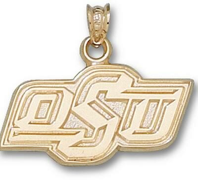 Oklahoma State Cowboys "OSU" 1/2" Pendant - 10KT Gold Jewelry