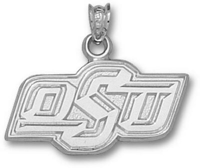 Oklahoma State Cowboys "OSU" 1/2" Pendant - Sterling Silver Jewelry