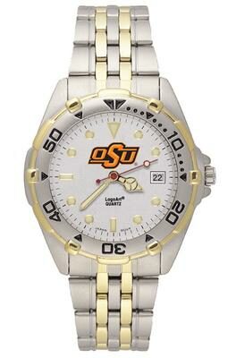 Oklahoma State Cowboys "oSu" All Star Watch with Stainless Steel Band - Men's