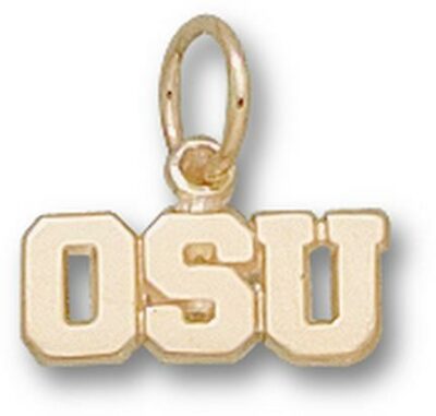 Oregon State Beavers "OSU" 3/16" Charm - 14KT Gold Jewelry