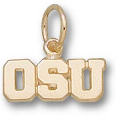 Oregon State Beavers "OSU" 3/16" Charm - 14KT Gold Jewelry