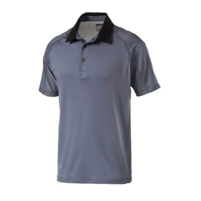 PUMA Men's Titan Tour Cresting Golf Polo Folkstone Gray S