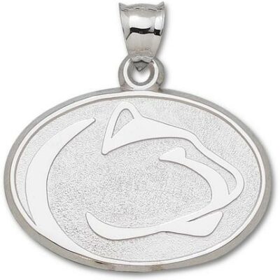 Penn State Nittany Lions Giant 1 7/8" W x 1 1/4" H "Lion Head" Pendant - Sterling Silver Jewelry