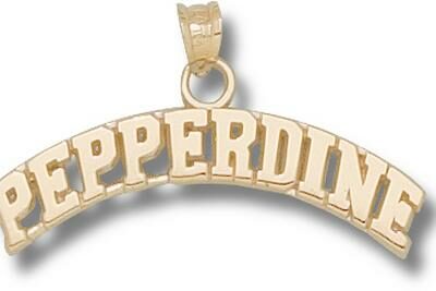 Pepperdine Waves Arched "Pepperdine" Pendant - 10KT Gold Jewelry