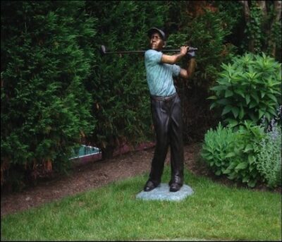 "Perfect Swing (Male Golfer)" Bronze Garden Statue - 62" High