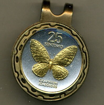 Philippines 25 Sentimos "Butterfly" Two Tone Coin Golf Ball Marker