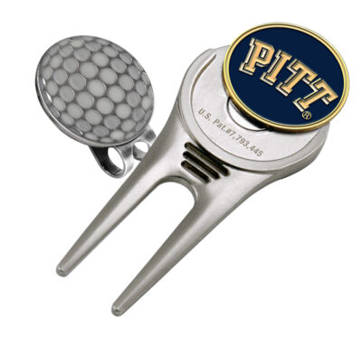 Pittsburgh Panthers Divot Tool Hat Clip with Golf Ball Marker (Set of 2)