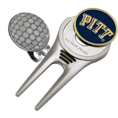 Pittsburgh Panthers Divot Tool Hat Clip with Golf Ball Marker (Set of 2)