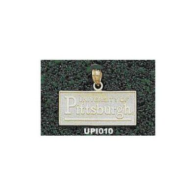 Pittsburgh Panthers Rectangular "University of Pittsburgh" Pendant - 10KT Gold Jewelry