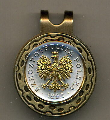 Polish 5 Groszy "Eagle with Crown" Two Tone Coin Golf Ball Marker