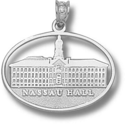 Princeton Tigers Pierced Oval "Nassau Hall" Pendant - Sterling Silver Jewelry