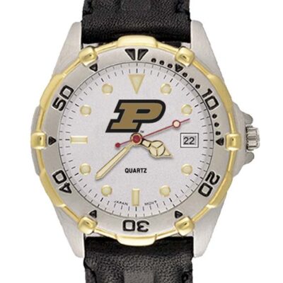 Purdue Boilermakers "P" All Star Watch with Leather Band - Men's