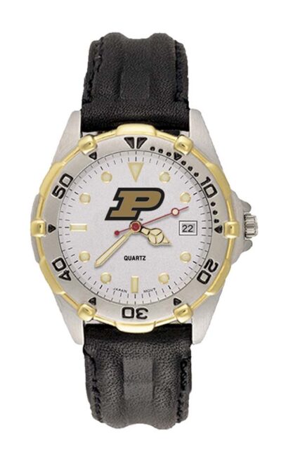 Purdue Boilermakers "P" All Star Watch with Leather Band - Men's