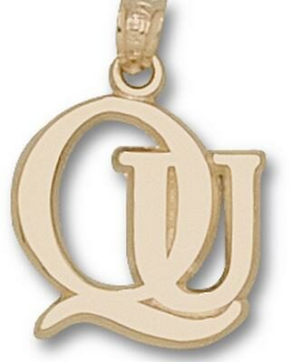 Quinnipiac Braves "QU" 5/8" Pendant - 10KT Gold Jewelry