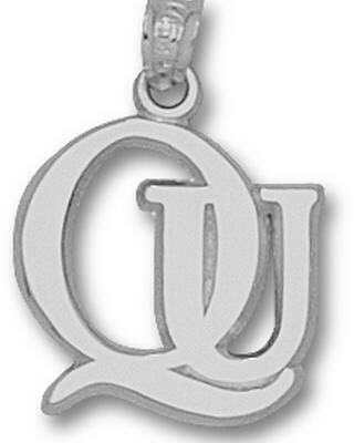 Quinnipiac Braves "QU" 5/8" Pendant - Sterling Silver Jewelry