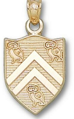 Rice Owls "Shield" Pendant - 10KT Gold Jewelry