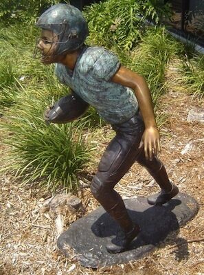 "Running for the End Zone (Football Running Back)" Bronze Garden Statue - Approx. 51" High