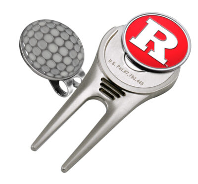 Rutgers Scarlet Knights Divot Tool Hat Clip with Golf Ball Marker (Set of 2)