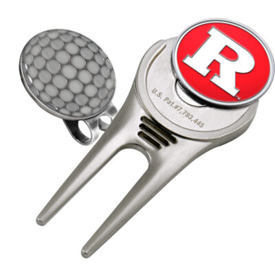 Rutgers Scarlet Knights Divot Tool Hat Clip with Golf Ball Marker (Set of 2)