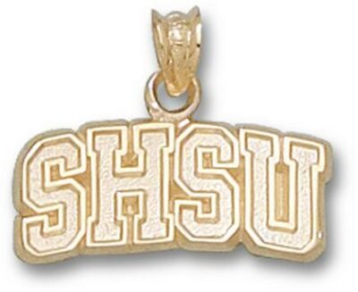 Sam Houston State Bearkats Arched "SHSU" Pendant - 14KT Gold Jewelry