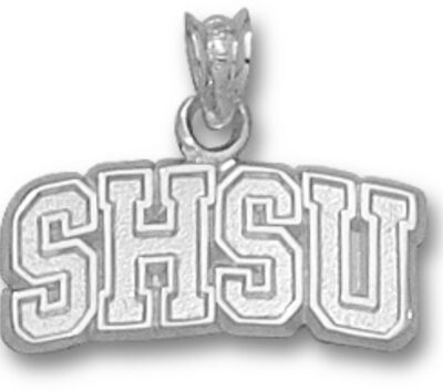 Sam Houston State Bearkats Arched "SHSU" Pendant - Sterling Silver Jewelry