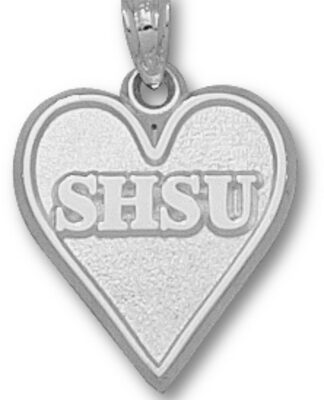 Sam Houston State Bearkats "SHSU" Heart Pendant - Sterling Silver Jewelry