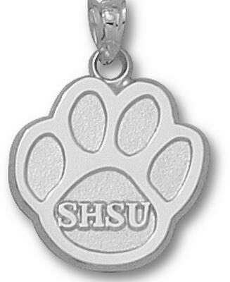 Sam Houston State Bearkats "SHSU Paw" 5/8" Pendant - Sterling Silver Jewelry