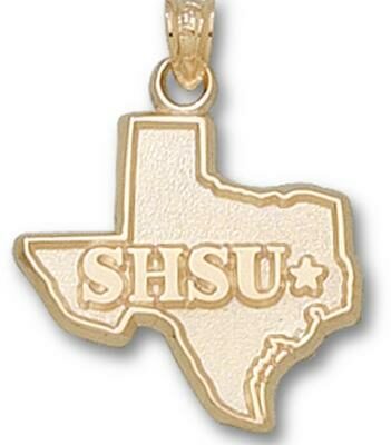 Sam Houston State Bearkats "SHSU Texas State Map" Pendant - 14KT Gold Jewelry