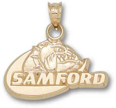 Samford Bulldogs "Samford Bulldog" 1/2" Pendant - 10KT Gold Jewelry