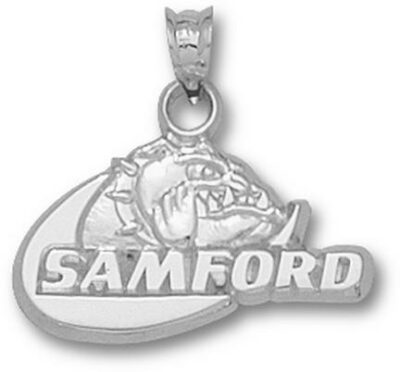 Samford Bulldogs "Samford Bulldog" 1/2" Pendant - Sterling Silver Jewelry