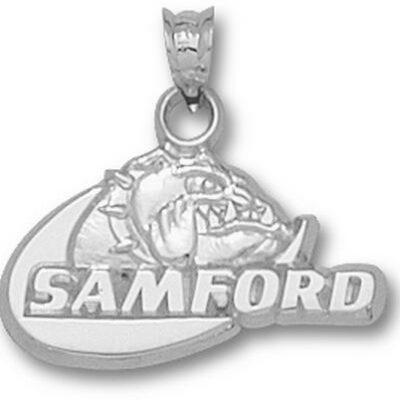 Samford Bulldogs "Samford Bulldog" 1/2" Pendant - Sterling Silver Jewelry