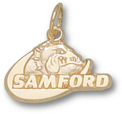 Samford Bulldogs "Samford Bulldog" 3/8" Charm - 10KT Gold Jewelry