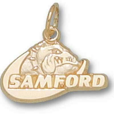 Samford Bulldogs "Samford Bulldog" 3/8" Charm - 10KT Gold Jewelry