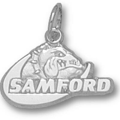 Samford Bulldogs "Samford Bulldog" 3/8" Charm - Sterling Silver Jewelry