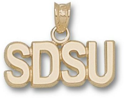 San Diego State Aztecs Block "SDSU" 1/4" Pendant - 10KT Gold Jewelry